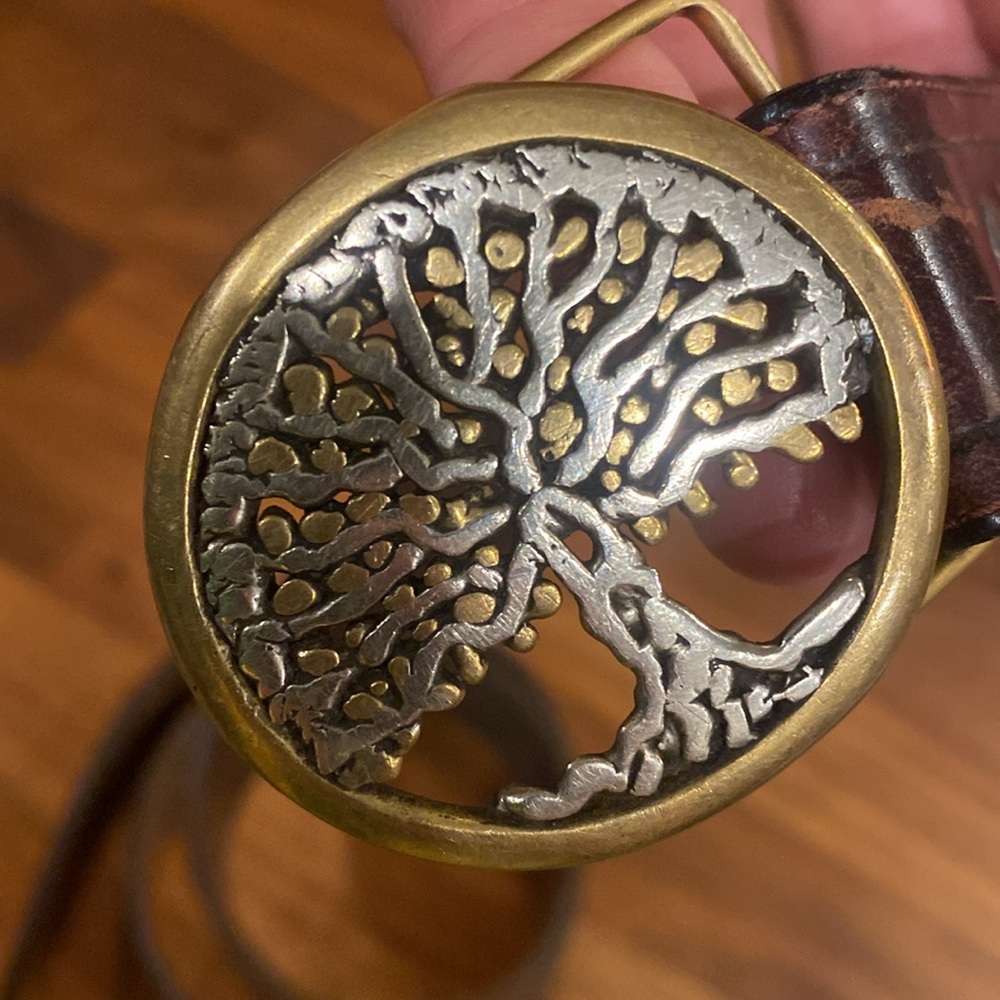 Vintage Tree Belt Buckle Leather - Picture 3 of 4
